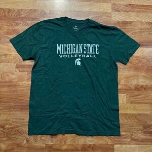 Michigan State Spartans Volleyball Mens Size XL Short Sleeve T-Shirt 100% Cotton
